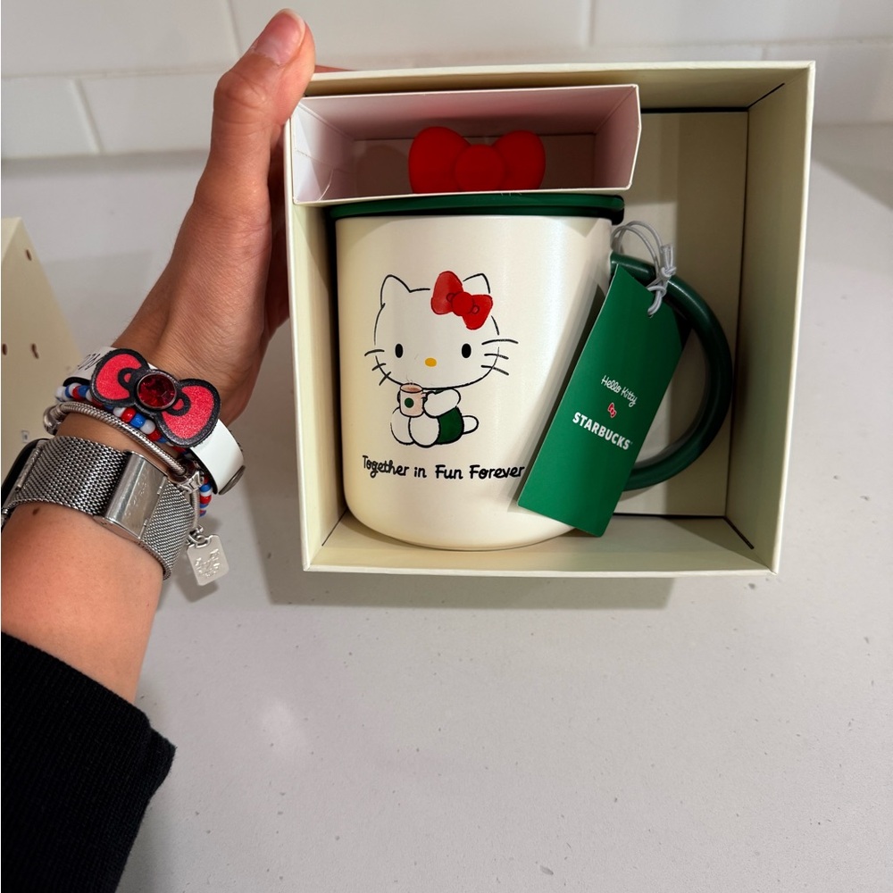 Starbucks Hello Kitty Mug with Red and Green Accents